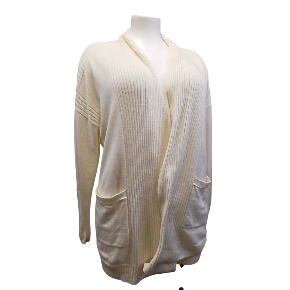 Splendid Womens XS Off White Wool Cashmere Blend Open Cardigan Sweater